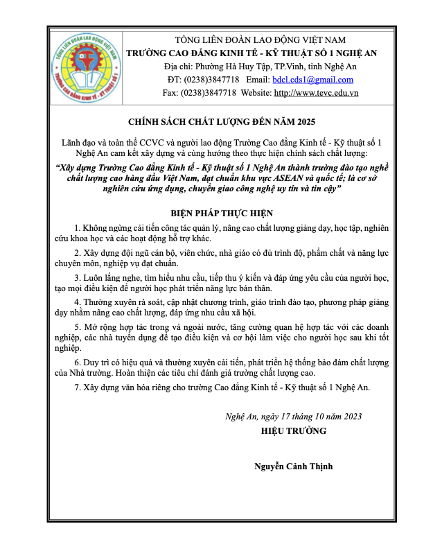 Chính sách chất lượng